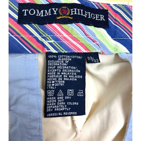 Tommy Hilfiger Pants Mens Sz 33X32 Cream Flat Front Chino Khakis Straight Leg R - Picture 11 of 12
